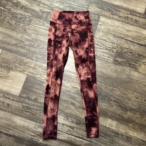 Victoria’s Secret High Rise Leggings Wine Tie Dye 4 Long Pockets Rust workout